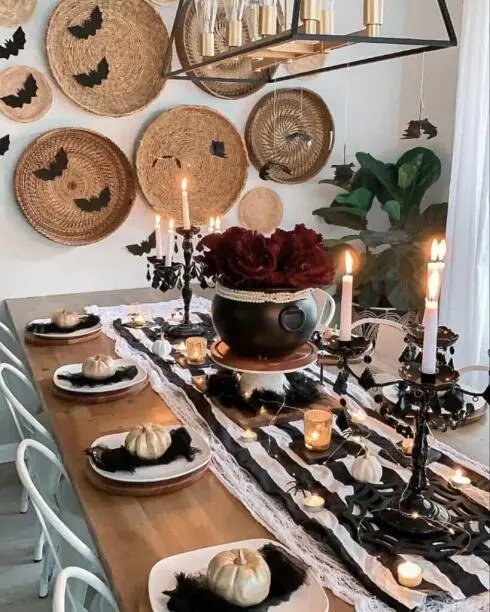 Black Cauldron Floral Display