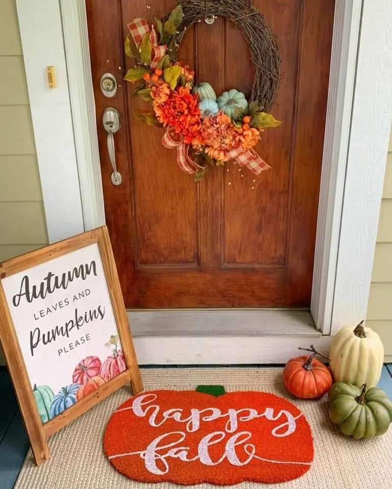 Brown Wreath with Orange Accents