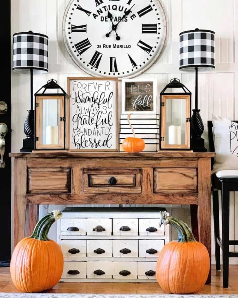 Buffalo Plaid Lantern Decor