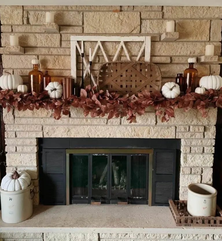 Candle Display on Stone Wall