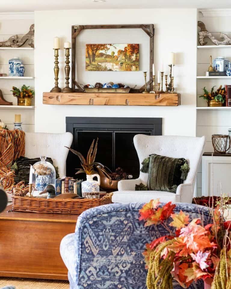 Candle Heights on Mantel