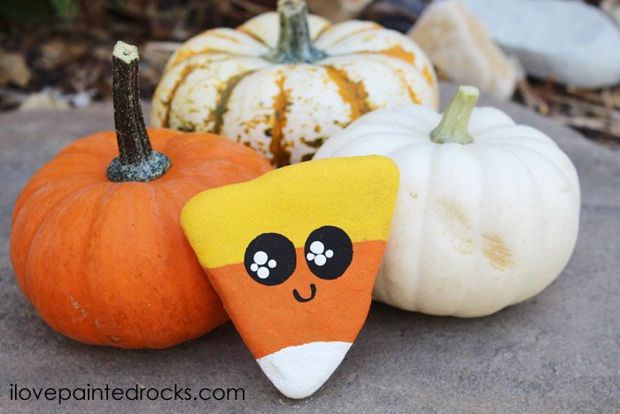 Candy Corn Painted Rocks