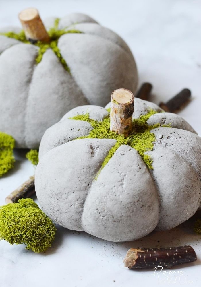 Cement Pumpkin Decor