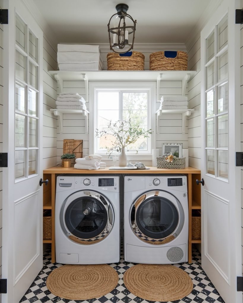 Chic Narrow Laundry Design