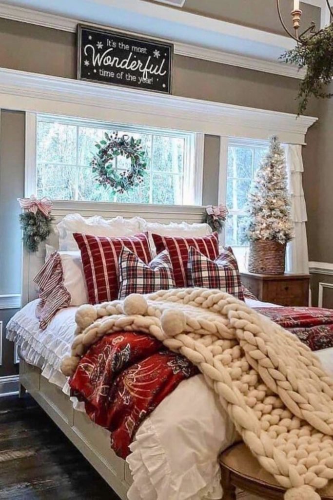 Christmas Touches for Fall Bedroom