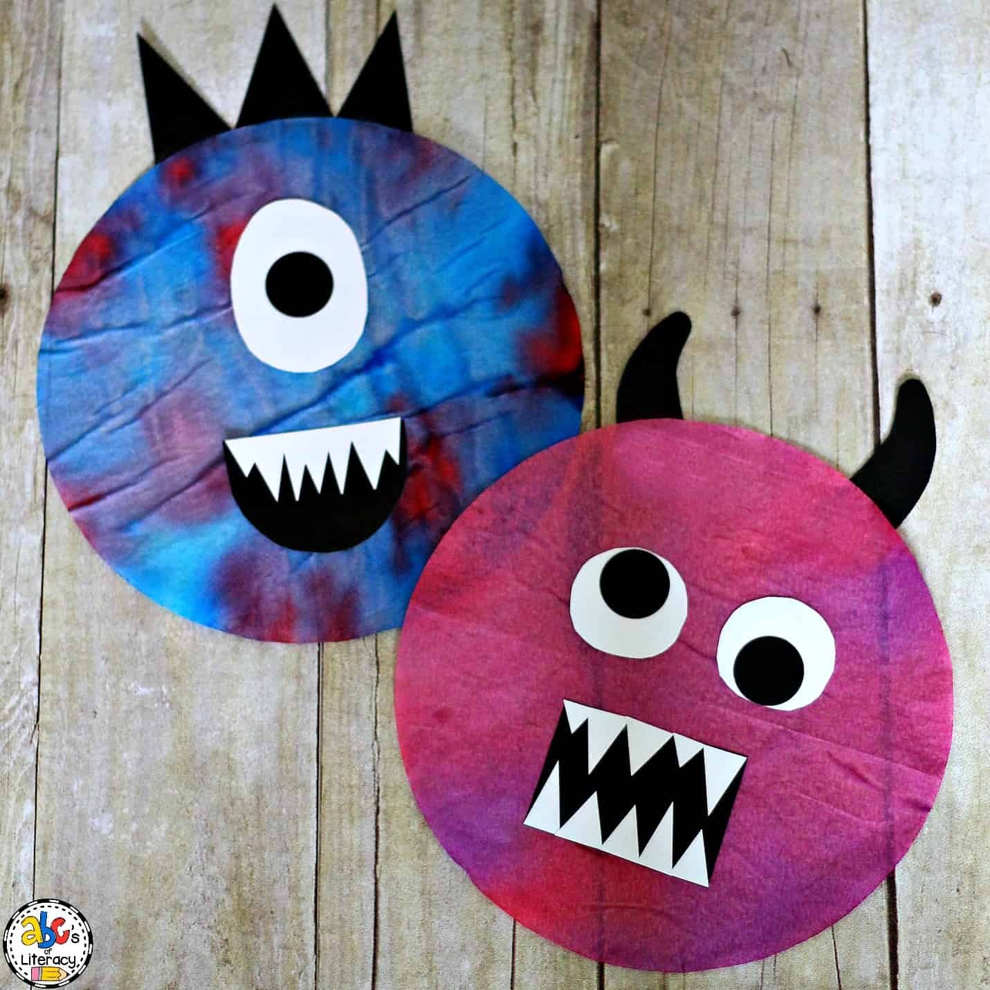 Coffee Filter Tie-Dye Monsters
