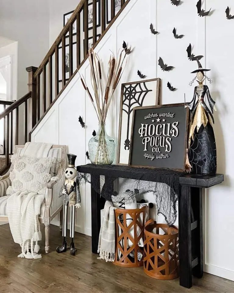 Console Table with Witch Statue