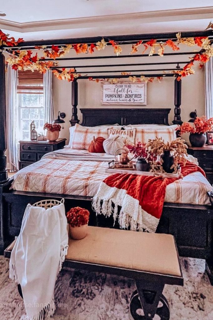 Cozy Autumn Canopy Bedroom