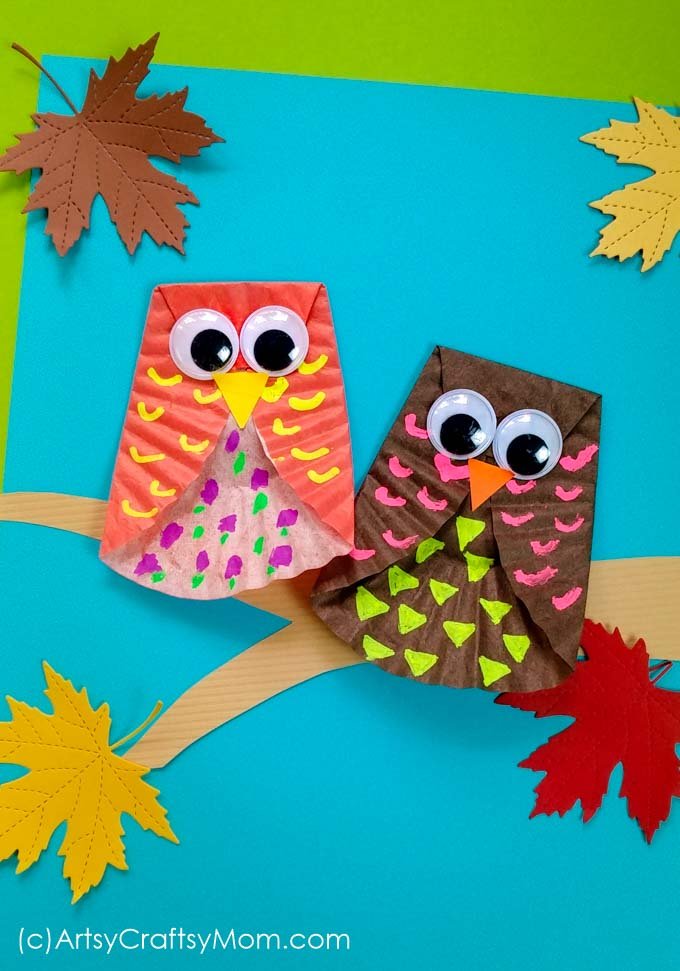Cupcake Liner Owl Craft