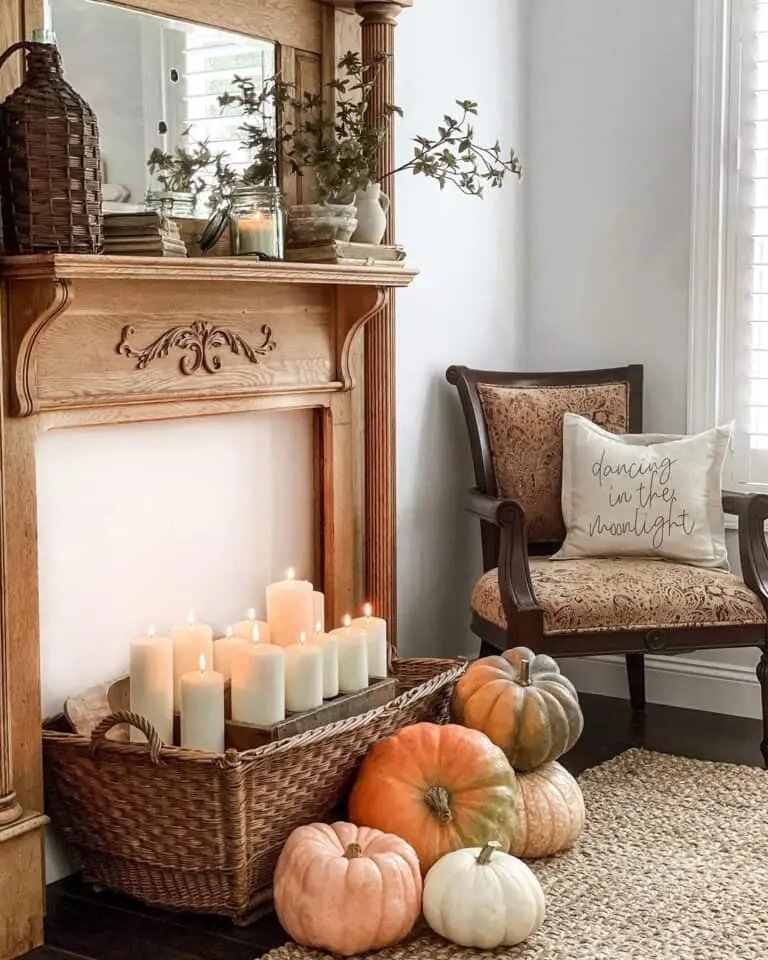 Decorative Mantel with Candles
