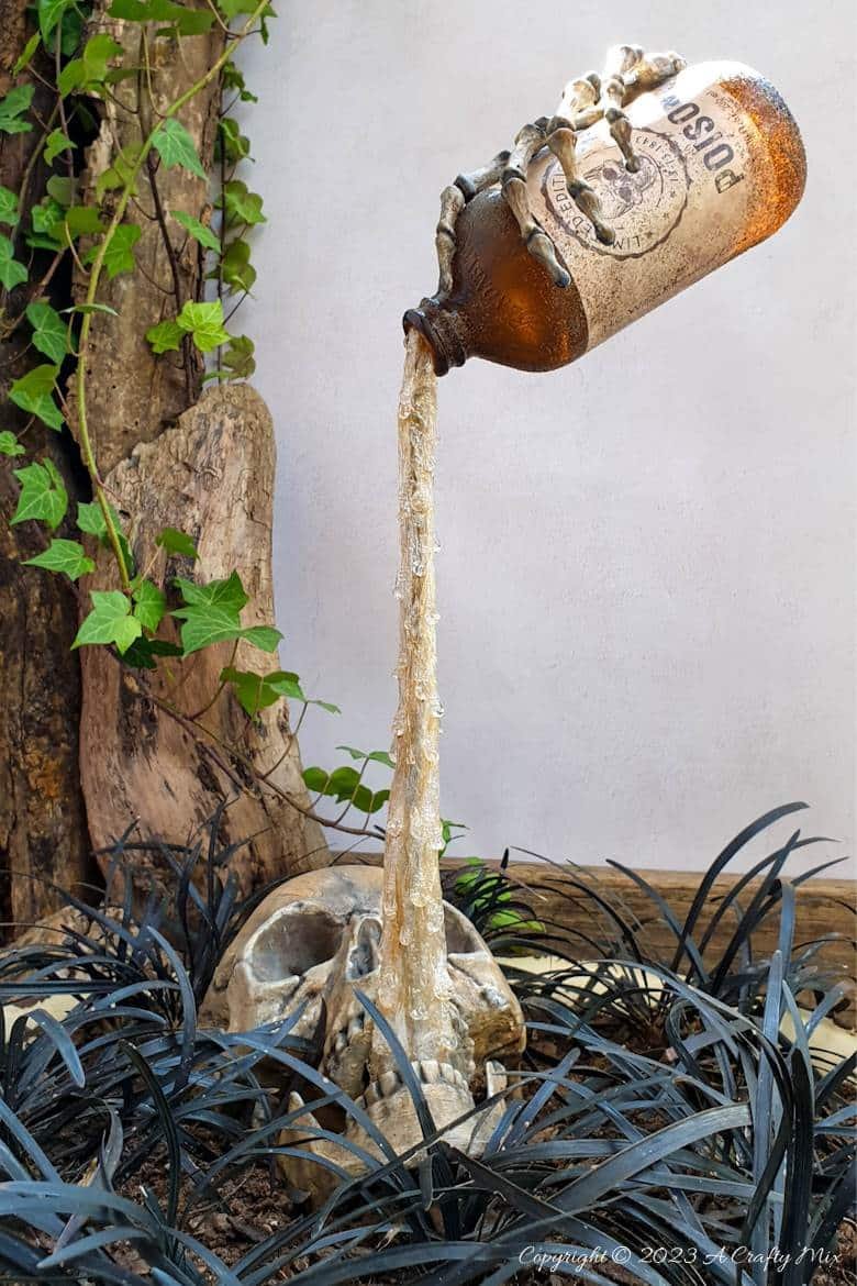 Eerie Skull and Bottle