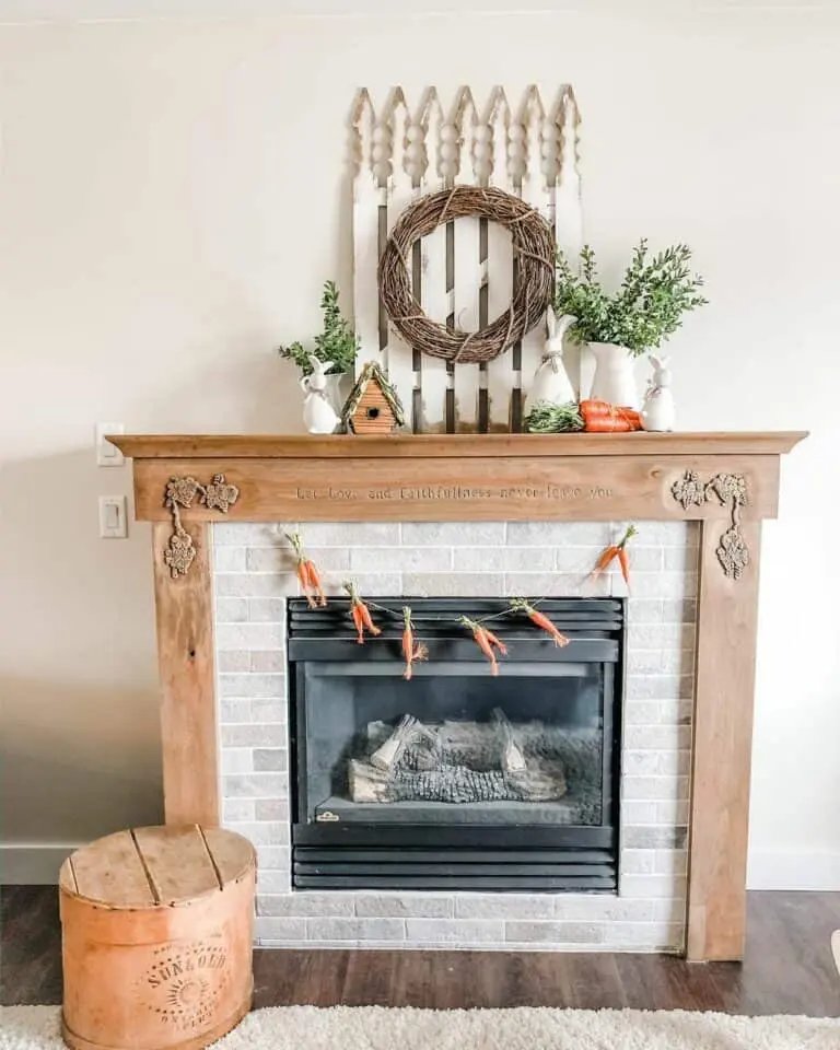 Electric Fireplace Easter Decor