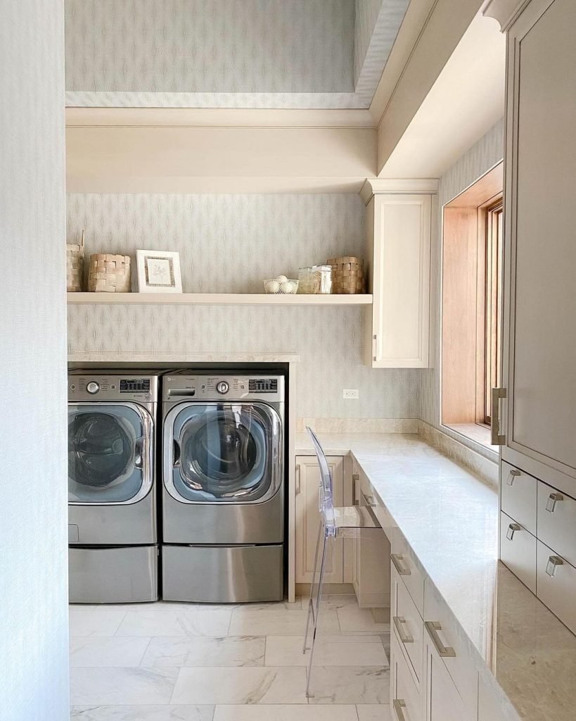 Elegant Neutral Laundry Design