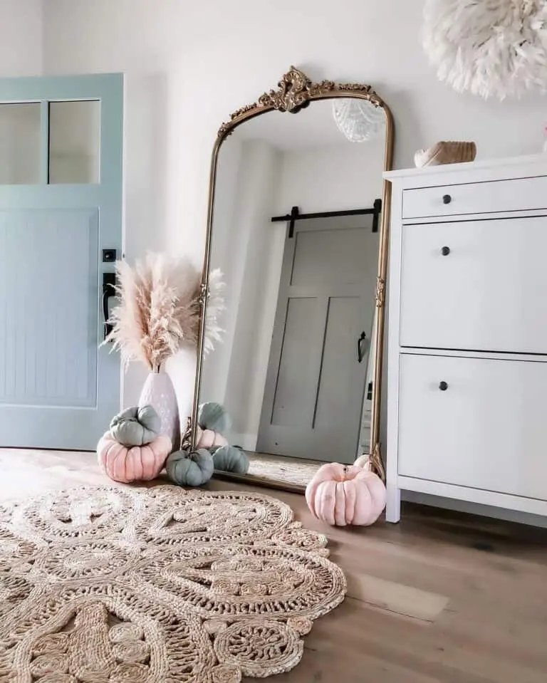 Entryway Mirror with Pumpkins