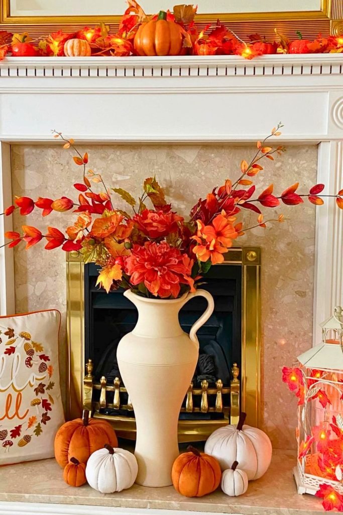 Fall Mantel Decor Centerpiece