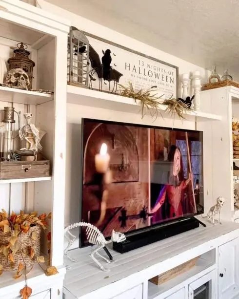 Fall-Themed Entertainment Center
