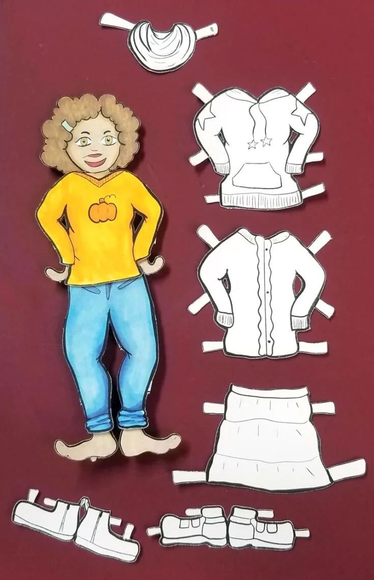 Fall-themed Paper Dolls