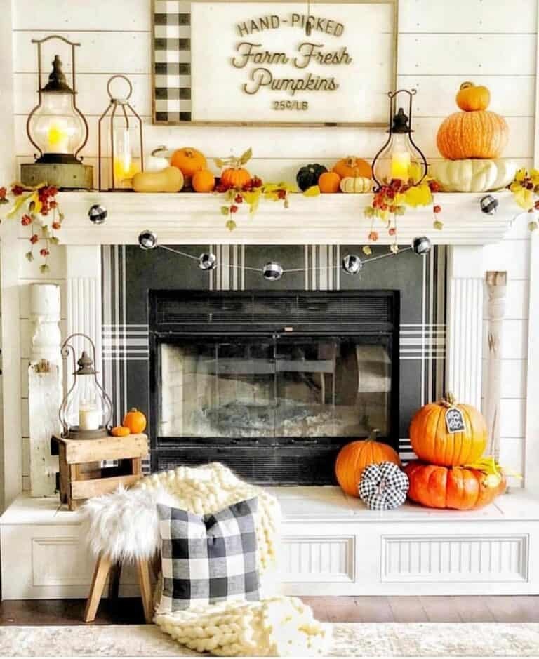 Fireplace Harvest Decor Ideas