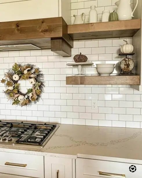 Floating Shelves on Tile