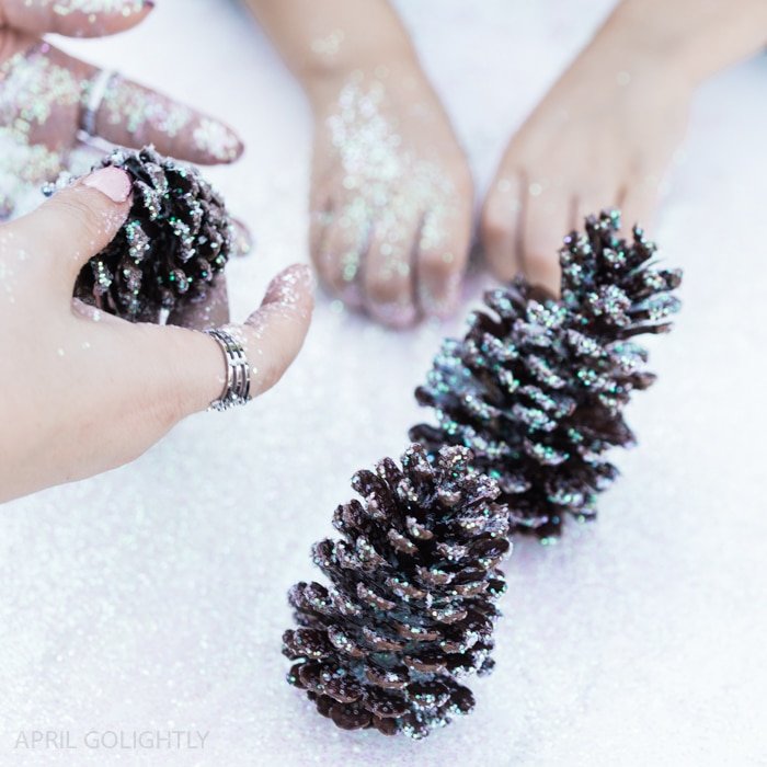 Glittered Pinecone Decorations