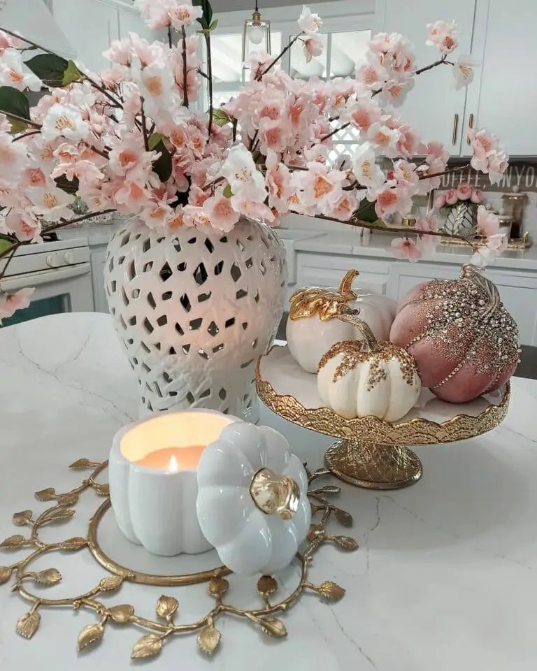 Gold Pumpkin Centerpiece