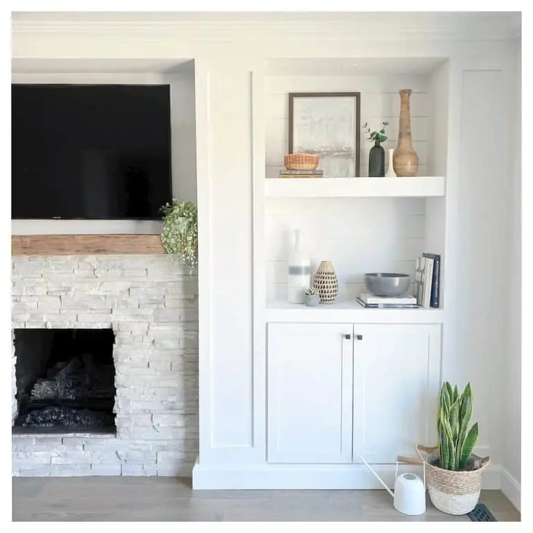 Gray Stone Fireplace Decor