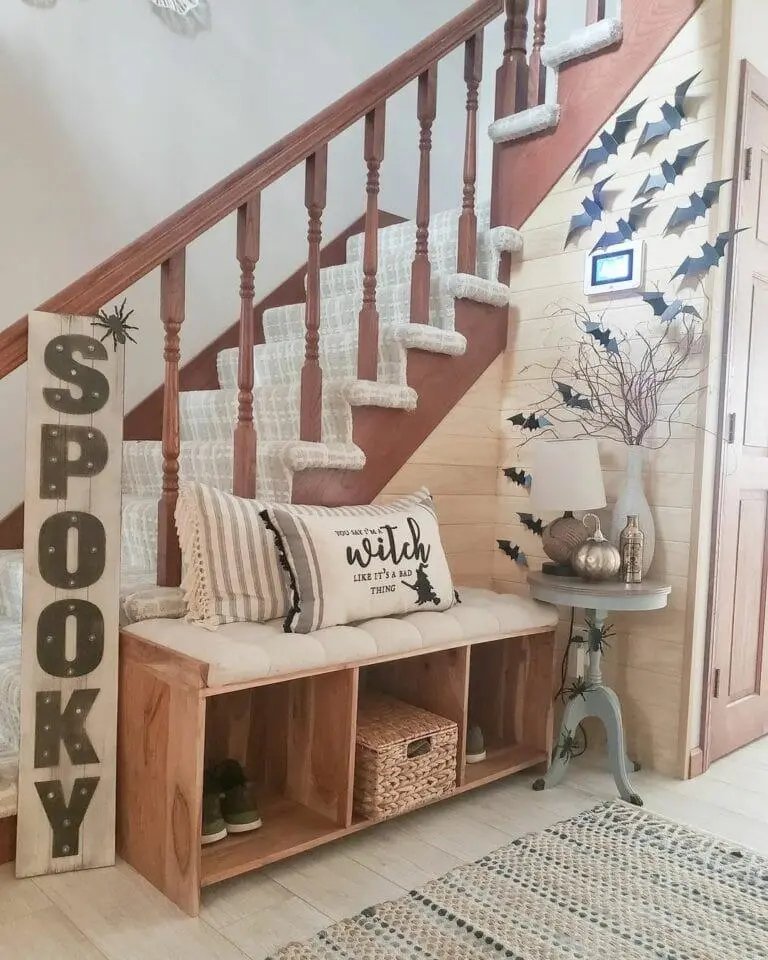 Halloween Cabin Staircase Decor