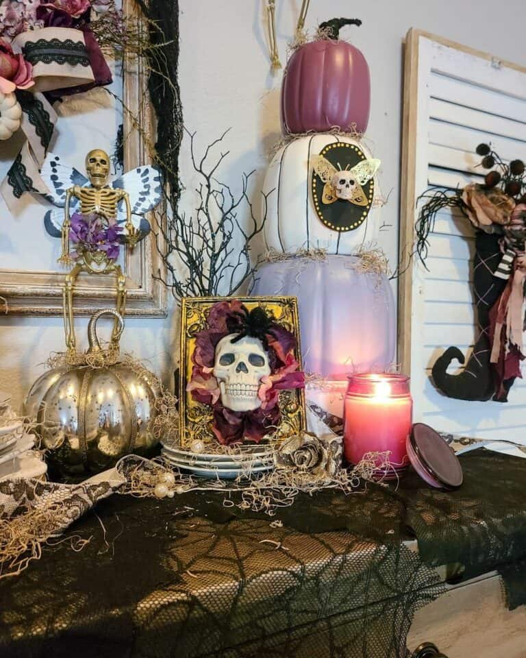 Halloween Decor with Pink Accents