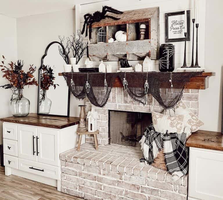 Halloween Spider Web Fireplace