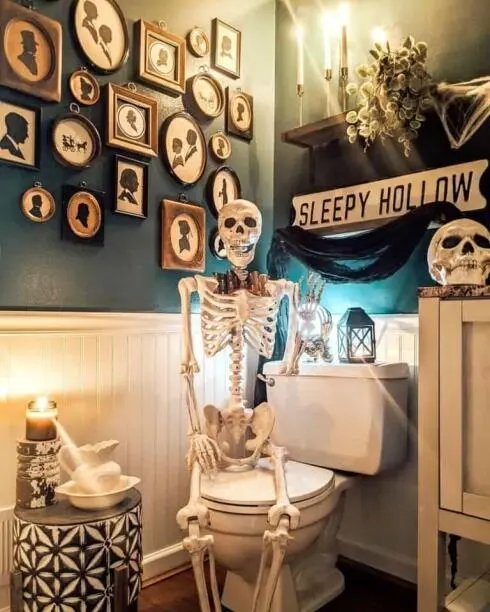 Halloween-Themed Powder Room