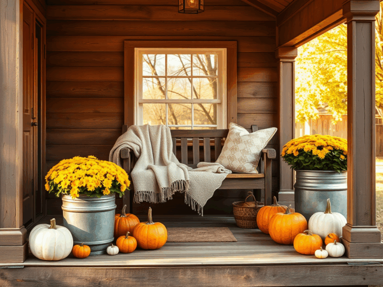 30 Stylish Farmhouse Fall Porch Ideas