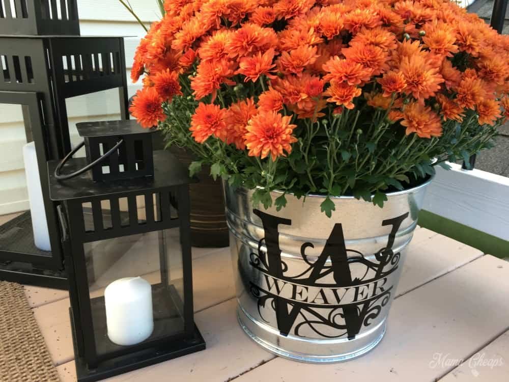 Monogrammed Flower Bucket Planters
