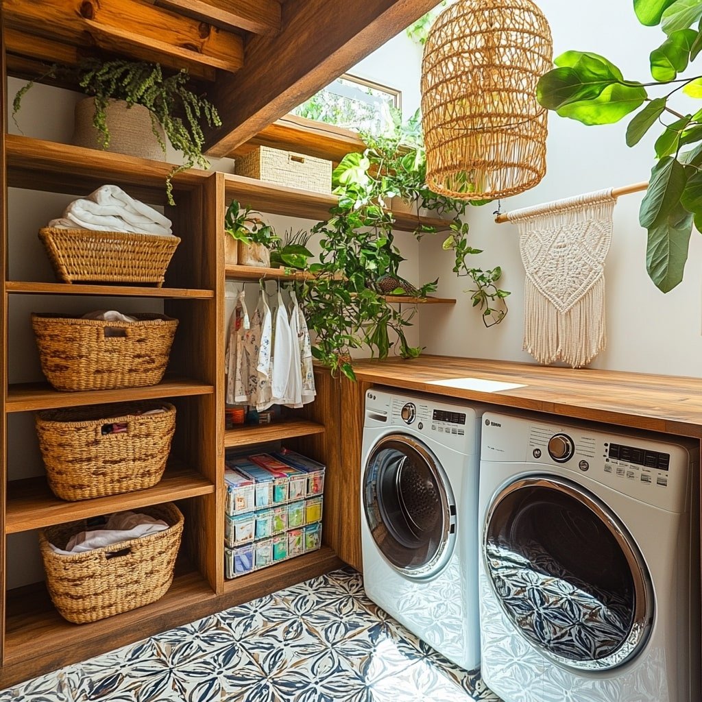 Natural Wood Laundry Retreat