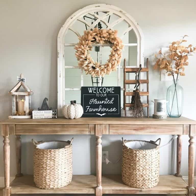 Neutral Console Table Decor