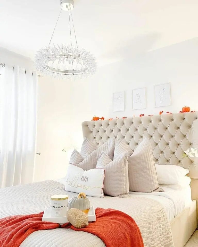 Orange Accents in Bedroom