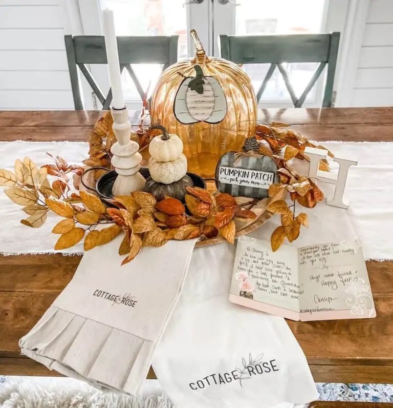 Orange Glass Pumpkin Centerpiece