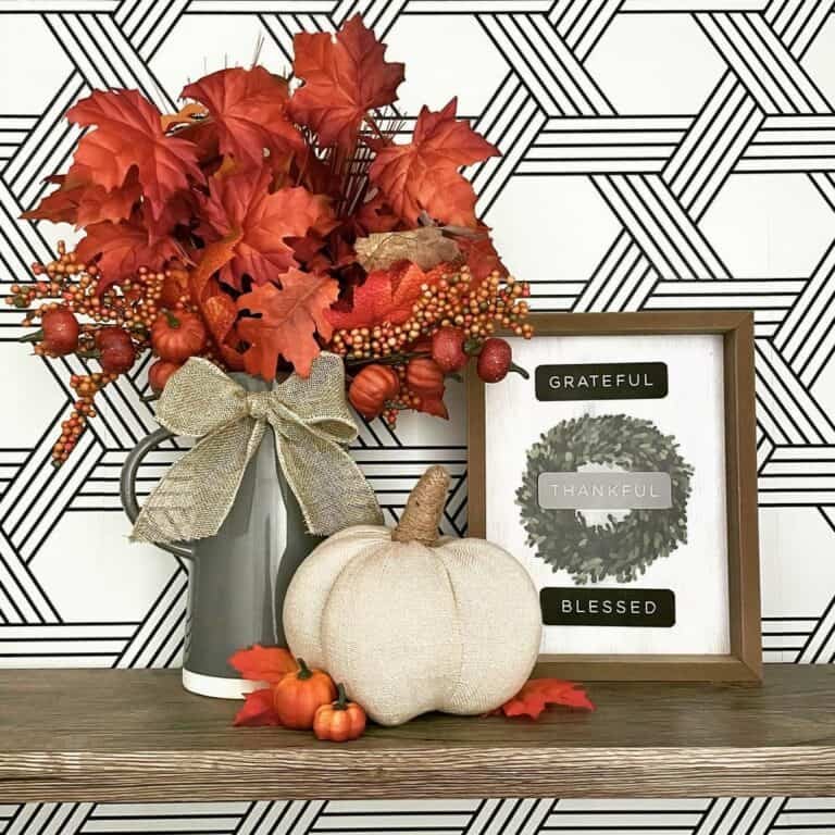 Orange Leaves and Wallpaper