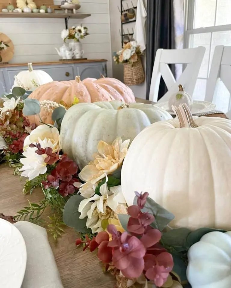 Orange, White, Green Pumpkins