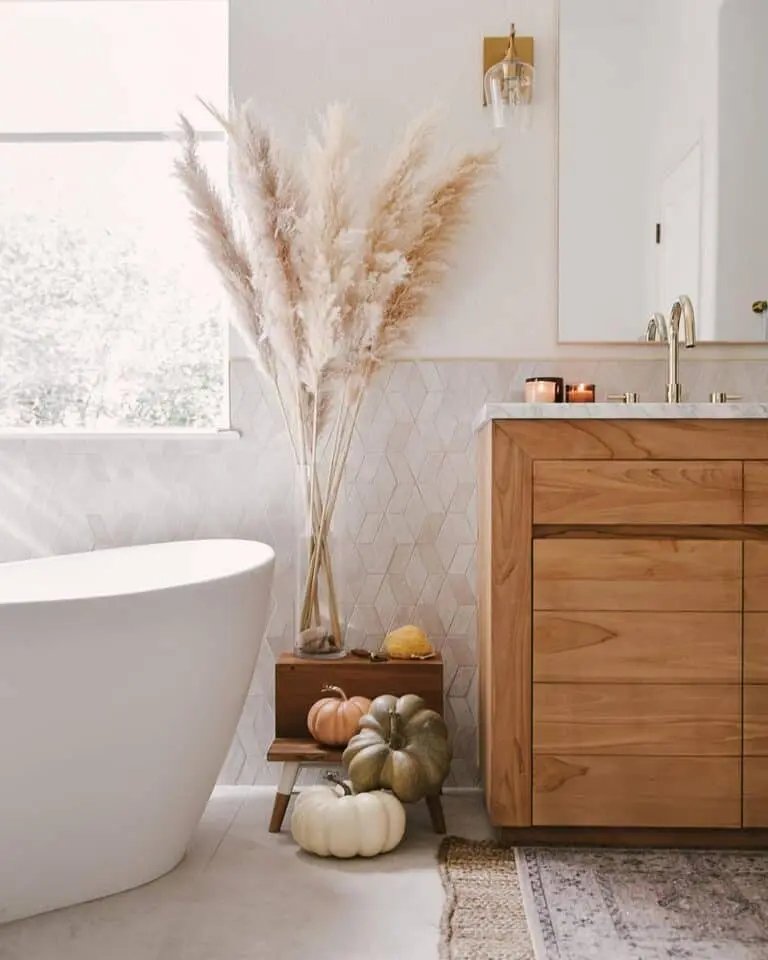 Pastel Fall Bathroom Decor