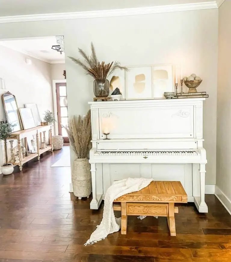 Piano Decor with Pampas Grass