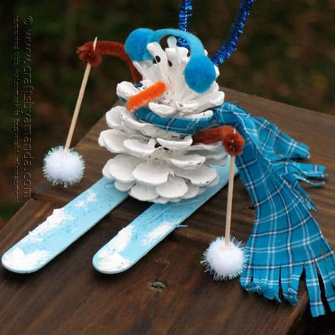 Pinecone Snowman Craft