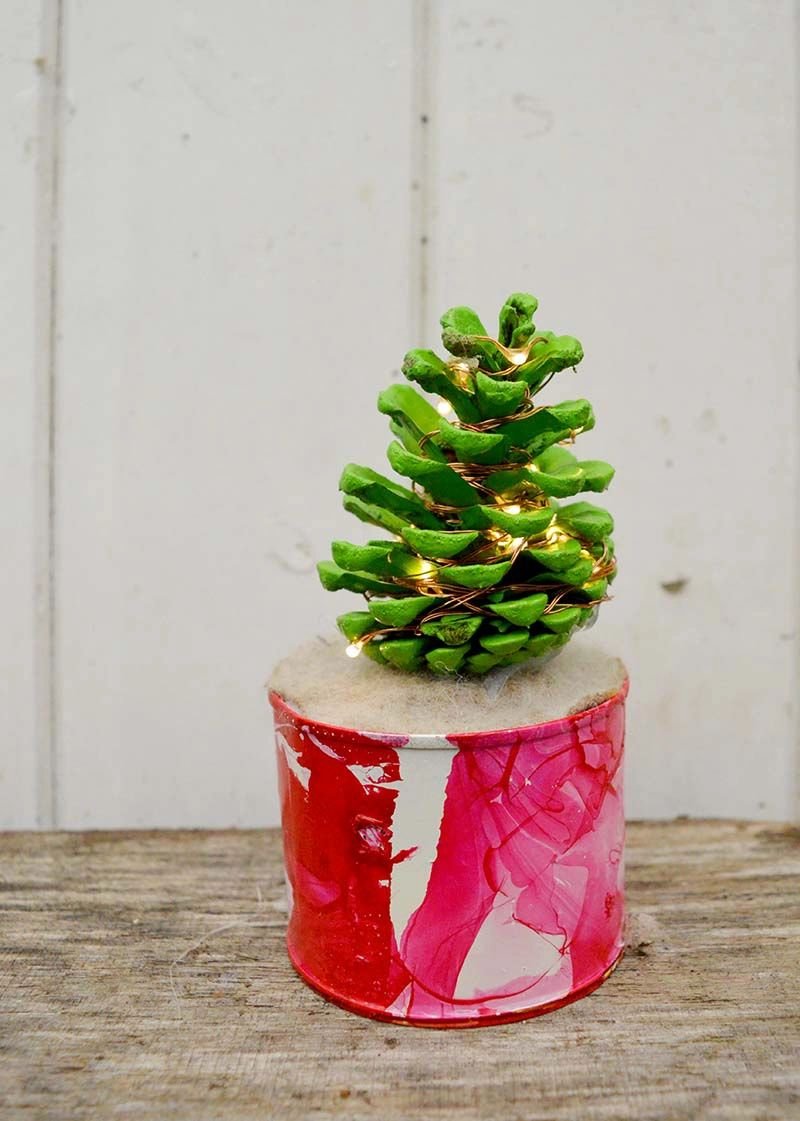 Pinecone Tree with Lights