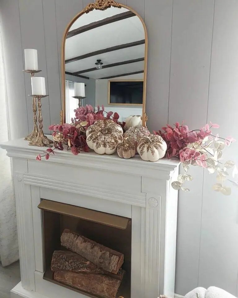Pink & Silver Pumpkin Decor