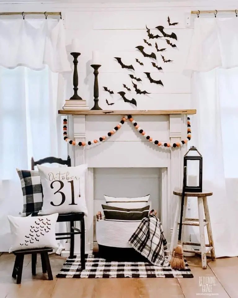 Plaid Accents in Shiplap Room