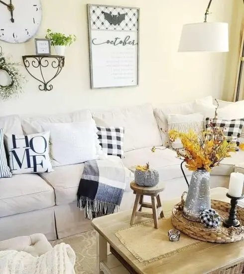 Plaid Pumpkins and Silver Accents