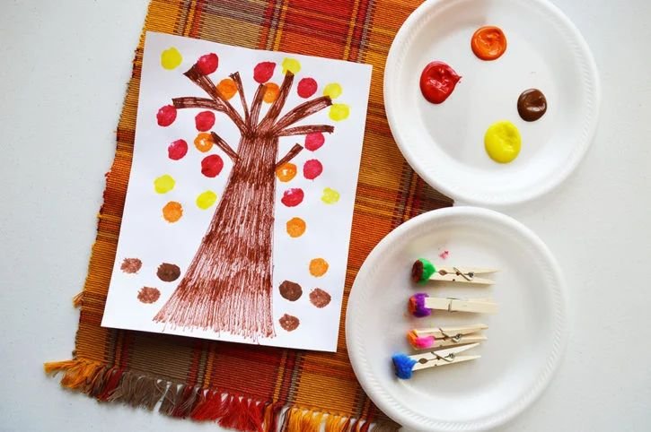 Pom Pom Tree Painting