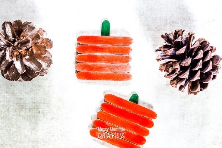 Popsicle Stick Pumpkin Decoration