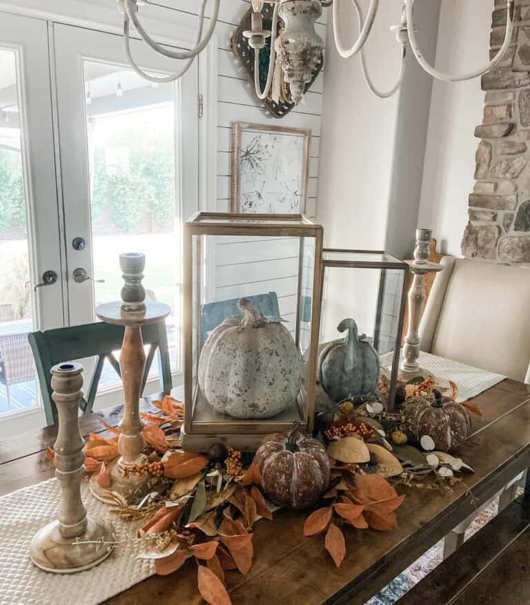 Pumpkin-Inspired Lantern Centerpieces