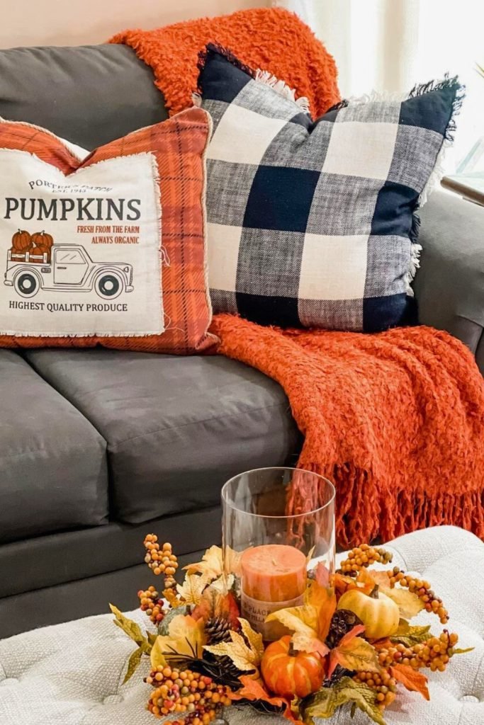 Pumpkin-Themed Living Room Decor