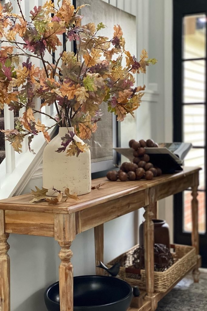 Rustic Autumn Console Table Decor